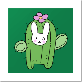 Happy Cactus Bunny Posters and Art